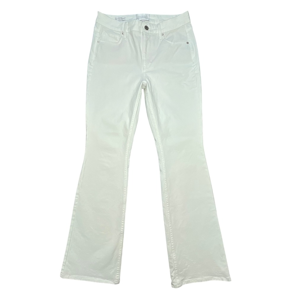White House Black Market White High-Rise Skinny Flare Sculpt Jeans Womens 4S